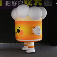 Costume de mascotte gonflable en forme de tasse de bière de dessin animé pour promotion de fête, costume humain gonflable pour événement