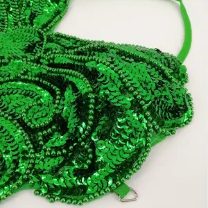 <span class=keywords><strong>Studio</strong></span> <span class=keywords><strong>Art</strong></span> Photographie Scène Sexy Sequin Perles Papillon Bellyband Hollowed Halter Backless Lace-up Belly Dance Dress Set - Product Image 3