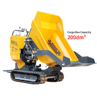 Mini-dumper chenillé puissant, camion benne hydraulique, moteur essence/diesel, machine de transport de matériaux pour chantier, machine basculante