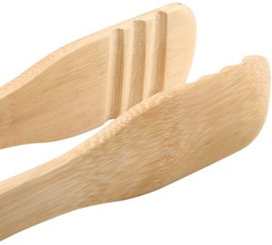Utensilios de Cocina, Pinzas para Cocinar, Freír, Servir y Asar, Pinzas de Madera con Mango de Silicona - Product Image 3