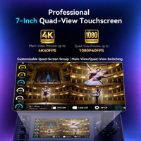 Controlador de Pantalla Táctil de 4 Secciones 4K HD-MI, Controlador de Joystick PTZ 4D Multivista para Transmisión en Vivo con Múltiples Cámaras
