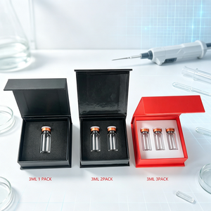 กล่องใส่ขวดเปปไทด์สีดำแบบแข็งแม่เหล็ก รีไซเคิลได้ ขนาด 3 มล. 5 มล. บรรจุหลายช่อง ทำจากกระดาษอาร์ต พร้อมลายนูนและแผ่น EVA ด้านใน - Product Image 5
