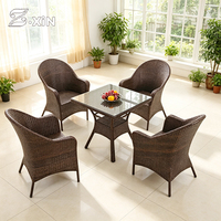 Extérieur confortable loisirs café Restaurant meubles vintage en plastique rotin osier tissage chaise Bistro chaises jardin ensemble de chaises