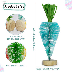 Decoraciones de Pascua de simulación de rábano monocromático miniatura, zanahorias artificiales, regalos para niños, accesorios para fiestas de Pascua - Product Image 3