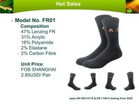 Chaussettes résistantes au feu en laine mérinos ignifuges Lenzing FR de travailleurs avec logo personnalisé OEM