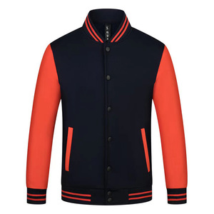 Giacca da baseball in cotone 100% felpa personalizzata a maniche lunghe con abiti da lavoro in velluto con logo stampato - Product Image 3
