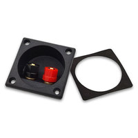 2 voies 57x57mm ABS Audio Copper Banana Socket Jack Binding Post Plug Wire Cup Speaker Terminal Box Plate Connector