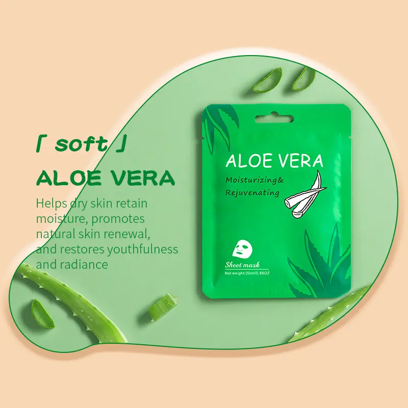 OEM Bio Kräuter Spa Behandlung Hautpflege Schönheit Gesicht Moschus Herstellung alo Vera Aloe Vera Gesichts maske