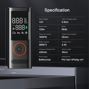 Mini <span class=keywords><strong>gonfleur</strong></span> de pneu d'affichage numérique sans fil de pompe à air de voiture portative avec la fabrication d'usine de <span class=keywords><strong>gonfleur</strong></span> sans fil intelligente de lumière de SOS - Product Image 2