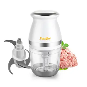 Sonifer SF-8102 grosir 150W, penggiling daging kaca 0,6 l rumah tangga multi guna untuk makanan listrik bayi mini pemotong daging