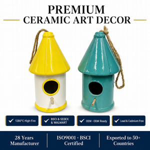 Casetta <span class=keywords><strong>per</strong></span> uccelli da appendere in <span class=keywords><strong>gres</strong></span> ceramico decorativo da giardino <span class=keywords><strong>per</strong></span> mangiatoia <span class=keywords><strong>per</strong></span> uccelli selvatici all'aperto - Product Image 1