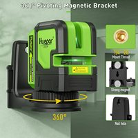 Niveau laser horizontal et vertical Huepar L011G, kit de nivellement automatique à lignes croisées avec batterie rechargeable