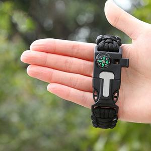 Açık kamp hayatta kalma kiti <span class=keywords><strong>Paracord</strong></span> bilezik pusula düdük çok işlevli çakı aksesuarları - Product Image 5