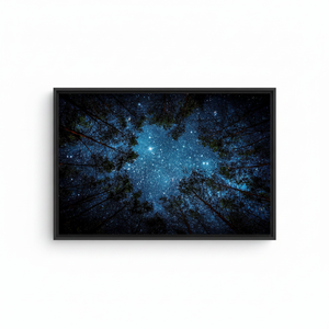 Starry Sky <b>Canvas</b> Print: Elegant Night View Wall Decor,BLACK <b>FRAMED</b> <b>CANVAS</b> - Product Image 2