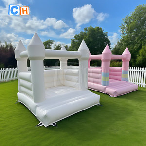 <span class=keywords><strong>Château</strong></span> gonflable de videur de mariage de maison de rebond rose/blanc de location de partie de 6 pieds personnalisable - Product Image 4