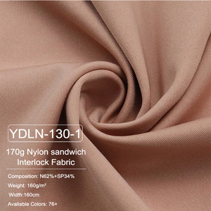 170GSM Nylon Spandex 4 Way Stretch Interlock Scuba Fabric Soft Knit Lingerie Women's Sportswear Vest Bra <strong>Underwear</strong> Manufacture - Product Image 2