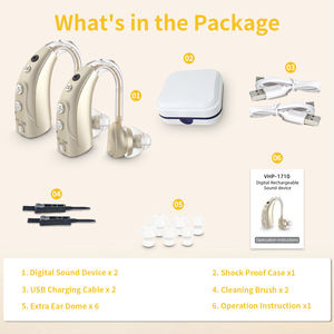 เครื่องช่วยฟังแบบชาร์จได้ทางการแพทย์และสุขภาพชนิด BTE แบบสองข้างหู พร้อมโปรแกรมปรับแต่งได้ 16 ช่องสัญญาณ ลดเสียงรบกวน - ผลิตภัณฑ์สำหรับหูและระบบการได้ยิน - Product Image 2