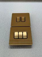 Interrupteurs muraux doubles 86, bouton métallique, cadre en acier inoxydable, OR, prise européenne 10A, 250V, 1/2/3/4 GANG