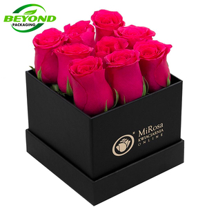 Hộp Quà Tặng Tùy Chỉnh Các Tông Màu Đen Cho Hoa Arangument Với Nắp Bouquet Hộp Vuông Với Logo In - Product Image 4