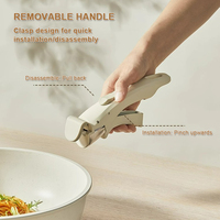 3 pièces anti - adhésif poignée amovible ustensiles de cuisine pierre médicale poignée amovible cuisinière électromagnétique set