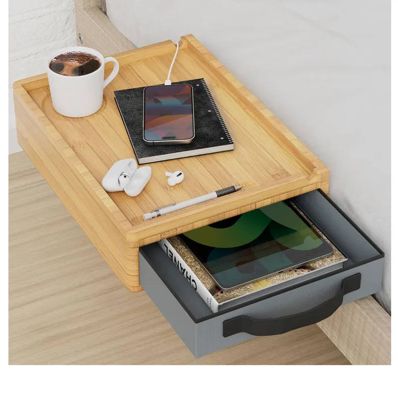 Bambus-Schlafegebett Regal Bett-Organisator mit Schublade für Doppelbett College Schlafzimmer