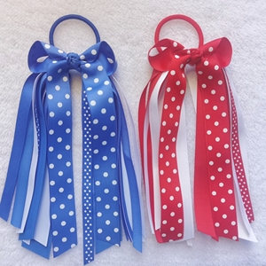 Imprimer Léopard à pois <span class=keywords><strong>chevron</strong></span> ruban enfants porte-queue de cheval cheveux arcs gland rubans Streamer queue de cheval cravates pour les filles - Product Image 3