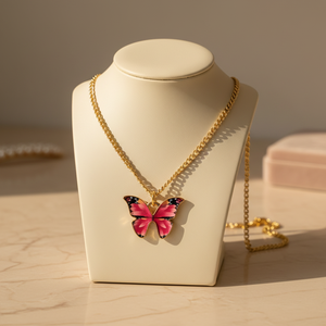 Wholesale Women's Aesthetic Dainty <strong>Necklace</strong> <strong>Thin</strong> <strong>Chain</strong> Colorful Butterfly Pendant <strong>Necklace</strong> for Women Cute Gold Jewelry for Women - Product Image 3