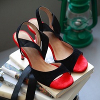 Tango-zapatos de tacón alto de 9cm para mujer, calzado de baile con punta abierta, sexys, para Argentina