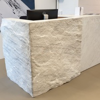 Luxe Calacatta Viola Marbre Surface Cannelée Bureau Comptoir pour Salon de Beauté Hôtel Réception Comptoir Bureau Beauté