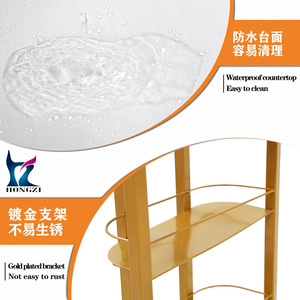 Mesa de Manicura Hongzi Blanca con Detalles en Dorado, con Cajones, Diseño Minimalista, Fácil de Limpiar, Superficie Impermeable - Product Image 5