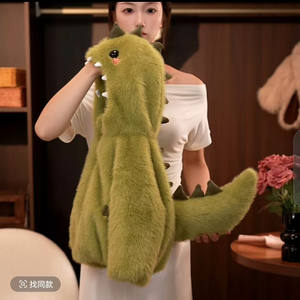 Nouvelle veste d'<span class=keywords><strong>hiver</strong></span> pour enfants motif dinosaure, <span class=keywords><strong>manteau</strong></span> rembourré épais doublé polaire pour garçons et filles, vêtement d'extérieur chaud en fausse fourrure imitation coton - Product Image 1