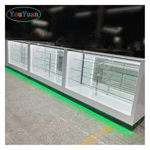 LED lighting Vitrine store smoke store display counter 70 inch glass display showcase smoke shop display cabinets