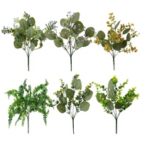 Tanaman Hijau Artificial Berkualitas Tinggi Dekorasi Rumah Pot Bunga Baby's Breath Eucalyptus Artificial 10-30cm