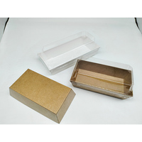 Boîte à sandwich en papier kraft personnalisée, blanc pur, brun, emballage pour la cuisson, couvercle carré, boîte transparente en blister, boîtes à charcuterie