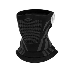 Mecha Style Ear Hook Neck Scarf Black Breathable Mesh Unisex Ski Cycling Neck Warmer High Elasticity Protection - Product Image 1