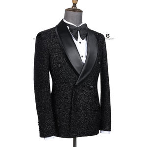 Autunno inverno Jacquard Fashion Design giacca da <span class=keywords><strong>uomo</strong></span> con bottone singolo <span class=keywords><strong>Blazer</strong></span> con risvolto piatto davanti modello Sehe Fashionbisou - Product Image 5