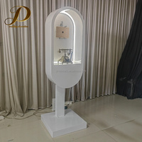 JINDA Livre d'or lumineux à LED blanc, Livre d'or audio, Support de photomaton pour la décoration de mariages, fêtes et événements