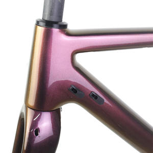 Camaleón-Cuadro de <span class=keywords><strong>bicicleta</strong></span> de grava de <span class=keywords><strong>carbono</strong></span> chino, cuadro con horquilla de pintura, 45mm, 700C, freno de disco, marco de ciclocross para <span class=keywords><strong>bicicleta</strong></span> de grava - Product Image 3