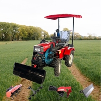 Mini Tractor Agrícola Diésel de 18 HP, Cultivador de Alta Productividad, Multifuncional, Larga Vida Útil, Instalación Agrícola Opcional