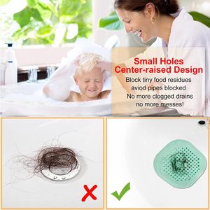 Bathroom Sink Drain Strainers Hair Catcher Shower Drain Covers Protector Flexible Bathroom Tub Shower and Sink - Product Image 4
