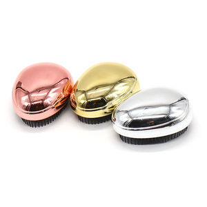 Peine de masaje de cabeza de cuero cabelludo con cojín de aire de Color dorado, cepillo desenredador de nudos antiestáticos de bolsillo de viaje para adultos y niños, pelo largo rizado - Product Image 6