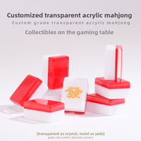 Tuiles de mahjong en acrylique transparent de haute qualité personnalisées, fabriquées à la main, modèle Xilidz Xl-008 en provenance de Chine