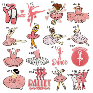 Parches Bordados Termoadhesivos de Bailarina con Diseño de Chica Bailando Ballet - Product Image 2