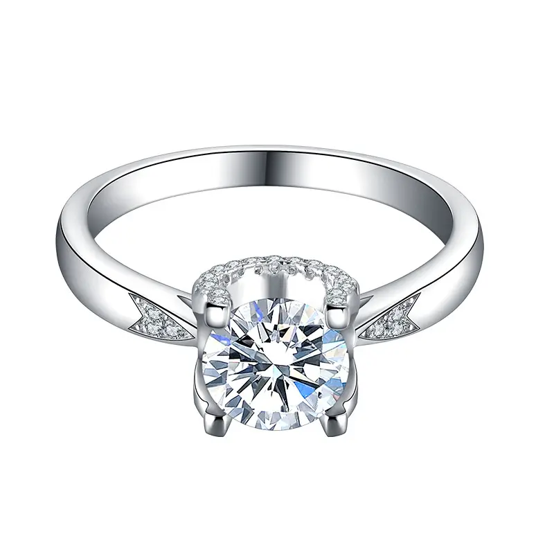 모사니 스털링 실버 모사나이트 반지 약혼 반지를 기념하는 결혼 제안을위한 다이아몬드 반지