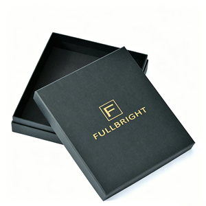 Boîte cadeau rigide en papier avec couvercle et base, logo personnalisé, dorure or de luxe - Emballage pour accessoires de mode masculine, vente en gros - Product Image 1