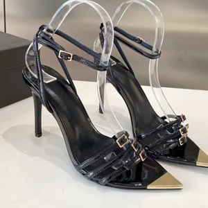 Escarpins à talons bas en cuir de vachette, personnalisés, chaussures d'été, talons aiguilles fins en cuir de veau pour femme - Product Image 4