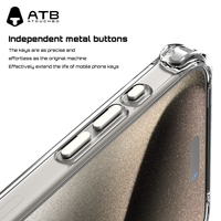 Coque de téléphone ATB Airbag coque de téléphone transparente en PC rigide coque de téléphone Airbag antichoc pour iPhone 16 15 14 Pro Max couverture arrière