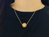 Collier pendentif en argent 925 avec incrustation de rubis naturel, perle porte-bonheur, pour femme, bijou simple et exquis, symbole de bénédiction