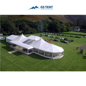 15X30m Luxury High Peaks Mixed Marquee Multi-Side Ends Wedding Tent