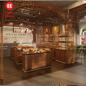 Conception d'intérieur personnalisée pour café, décoration moderne de boulangerie, comptoir de présentation alimentaire en surface solide pour restaurant - Product Image 1